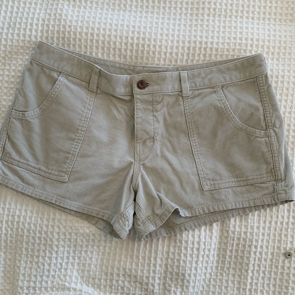 Birdwell Women's Light Gray Corduroy Shortie Shorts